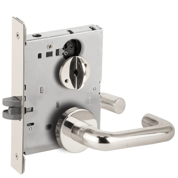 Schlage Grade 1 Bed Bathroom Privacy Mortise Lock, 03 Lever, A Rose, Bright Chrome Finish, Field Reversible L9040 03A 625 - main